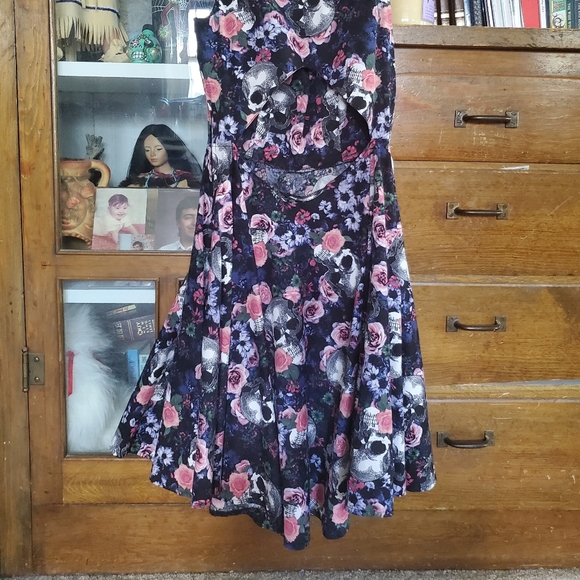 Hell Bunny Skull dress. Fall dress. Skulls. - Picture 3 of 3